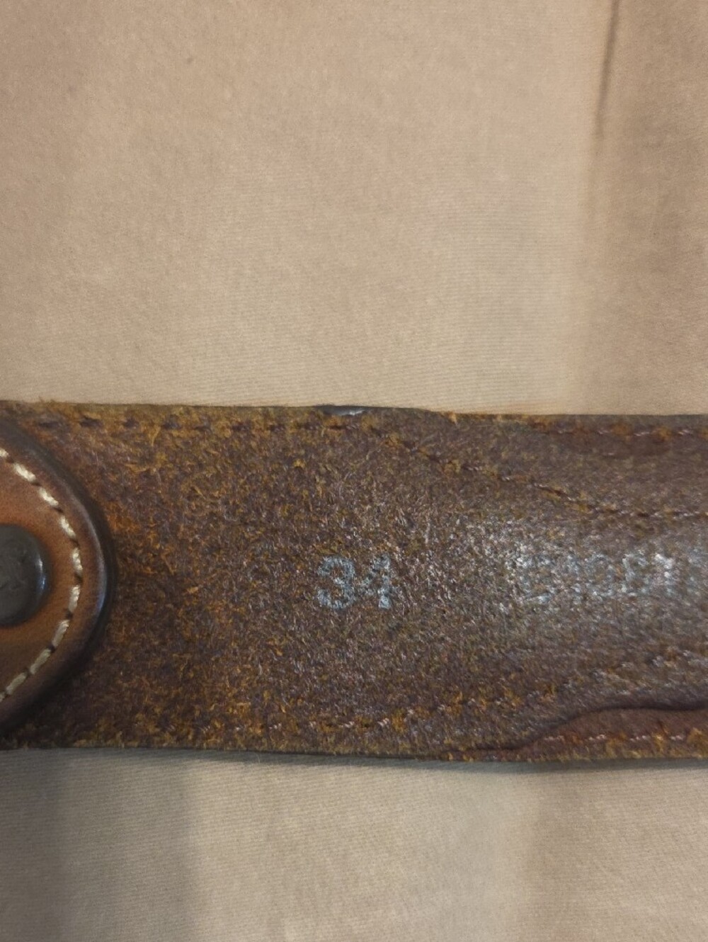 Brown Leather Men's Belt with Silver Western Buckle - Picture 3 of 6